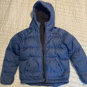 The North Face boys winter coat, small (7/8), dark blue